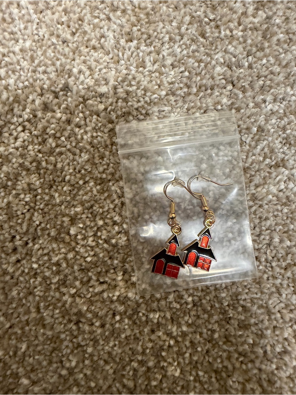 handmade Haunted House Earrings